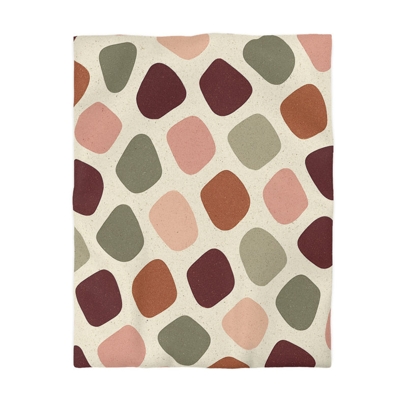 Microfiber Duvet Cover Boho Style, Design 47, Cream, Twin Duvet Cover