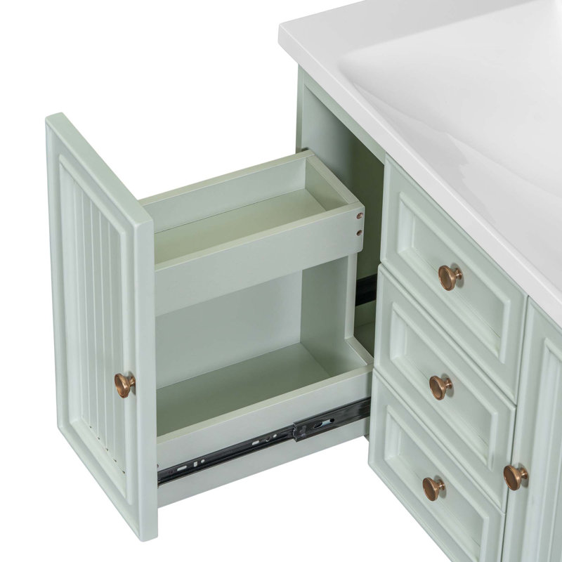 (Base seulement) Meuble-lavabo à tiroirs mural pour salle de bain 30 po sans lavabo