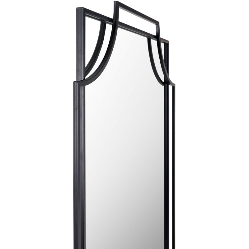 Areyah Metal Flat Wall Mirror, 36" x 24", Black