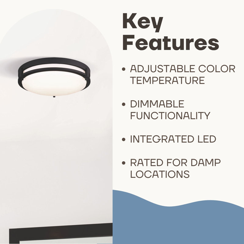 Gilda Acrylic LED Flush Mount, 3.25" H x 12.5" W x 12.5" D