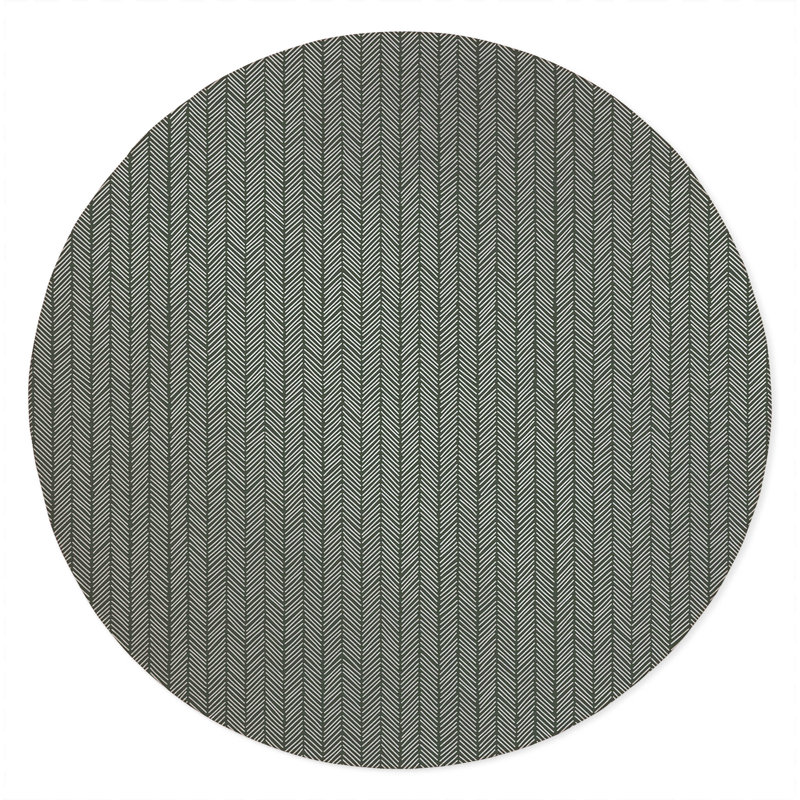 Chevron Stripe Non-Slip Outdoor Rug, Round 5'