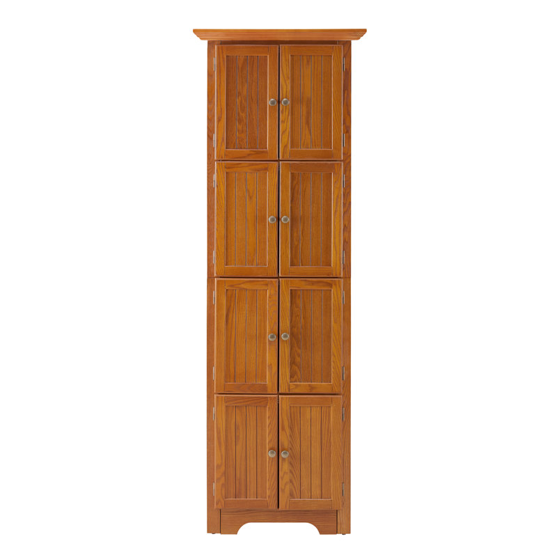Accent Cabinet Tall Cabinet Corner Cabinet Livingroom Storage, Oak