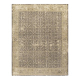 Distressed Homage Hand Knotted Wool Geometric Area Rug