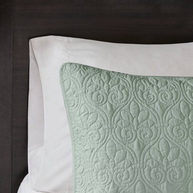 Quebec Reversible Quilt Set, Seafoam, Full/Queen Coverlet + 2 Standard Shams