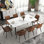Ensemble de table de salle à manger 8 pièces 8 pièces avec chaises d'appoint en similicuir, ensemble de salle à manger 9 pièces
