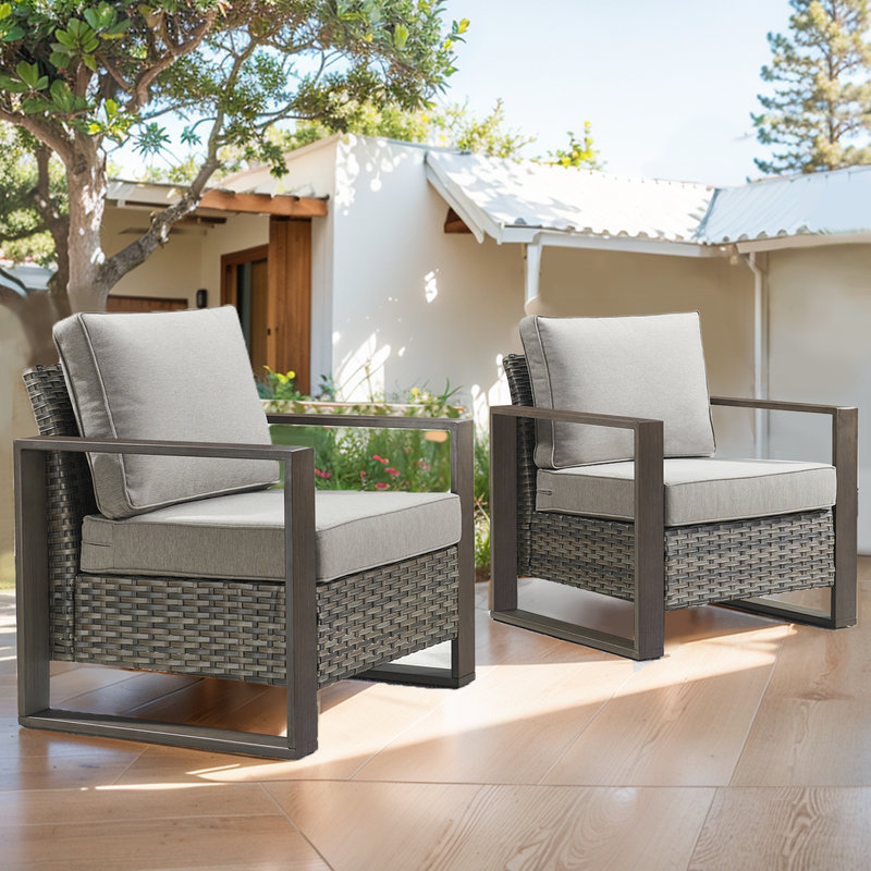 Suilmann Outdoor Lounge Chair, Gray, Gray