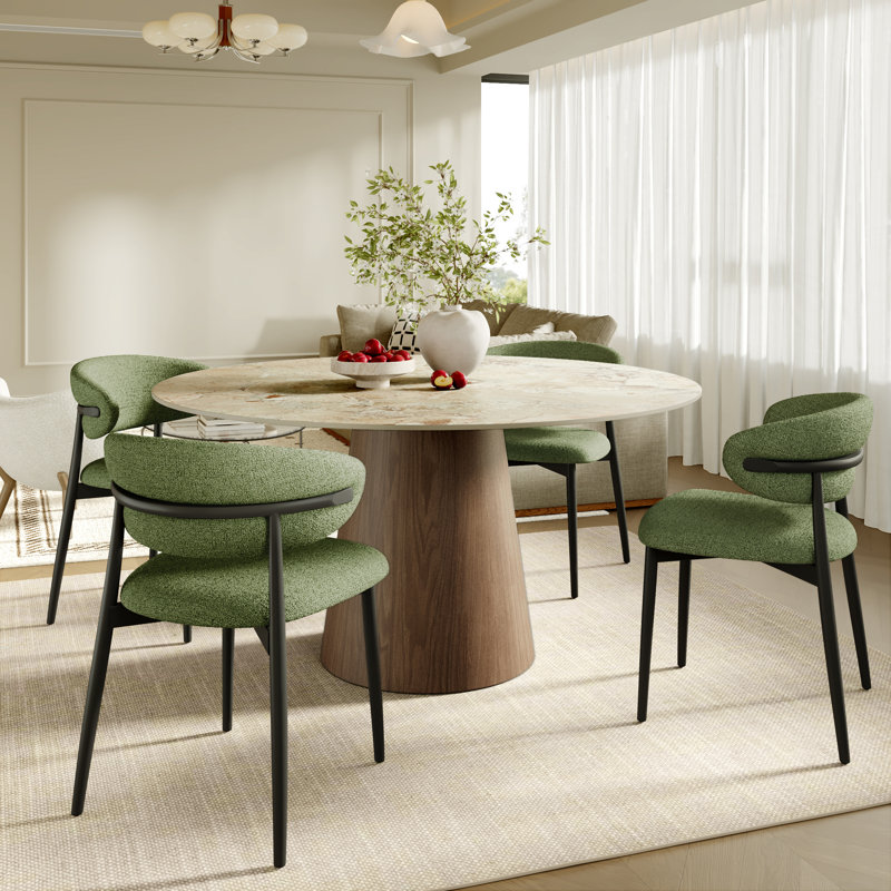 Ensemble de table de salle à manger Bobrow, 29.52" Н X 47.24" W X 47.24" D, 5 Pieces: Table, 4 Chairs