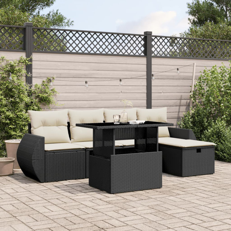 Vidaxl Garden Sofa Set, Black