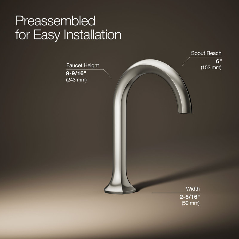 Occasion Sink with Cane Design Single Hole Bathroom Faucet with Drain Assembly, Vibrant Polished Nickel