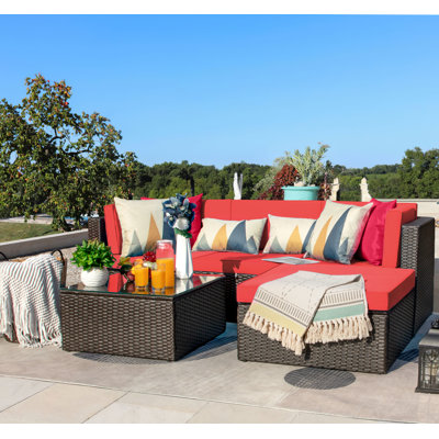 Twyla 4 - Person Modular Patio Conversation Set with Cushions