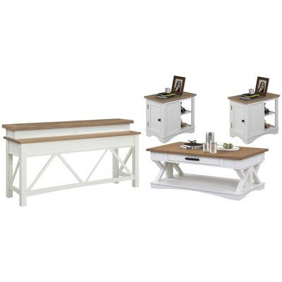 Table basse avec 2 tables d'appoint et console