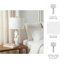 Lampe de table en grès avec base sculpturale texturée - Abat-jour en tissu blanc de 26 po - Chambre à coucher moderne, salon, éclairage de bureau