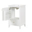 Meuble-lavabo blanc de 50 cm (20 pouces) avec lavabo en céramique, armoire à porte à fermeture douce, tablette de rangement, tiroir, construction, finition peinte, design moderne, meuble-lavabo simple à encastrer sous plan.