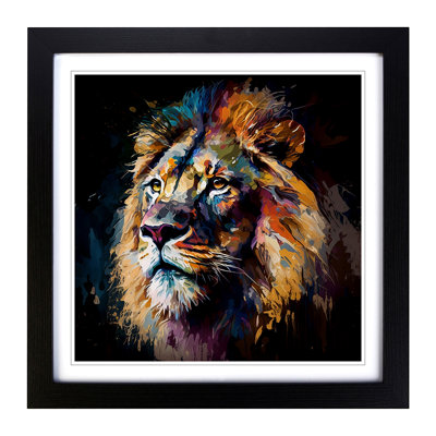 Lion Palette Knife Painting No.2 - Framed Print