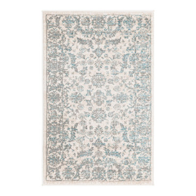 Tapis oriental en polypropylène tissé à la machine en beige / gris Uptown