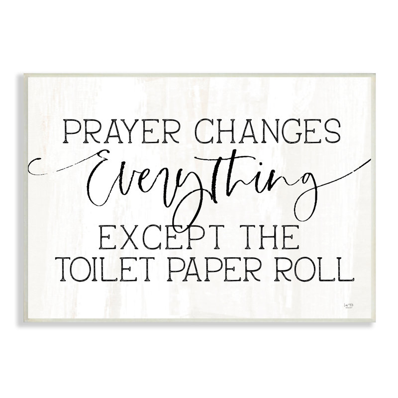 Citation de salle de bain, "Prayer changements", par Lux + Me Designs - impression, H 10 po x l 15 po, Plaque murale