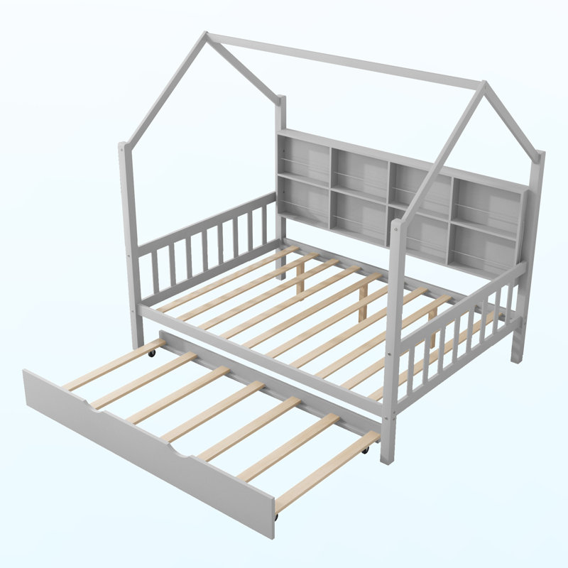 Funkstown Kids Full Platform with Trundle, Gray