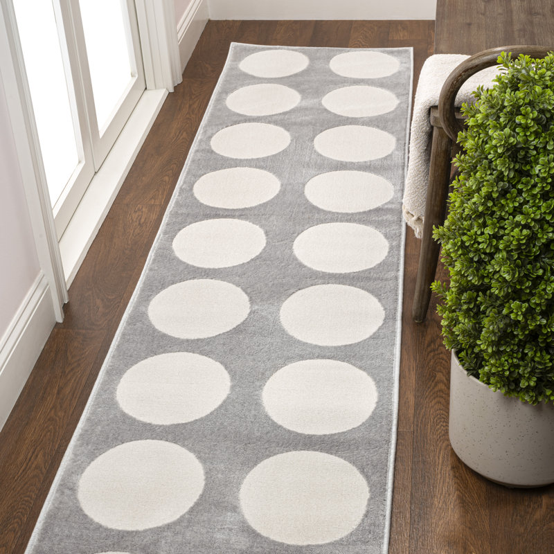 Tapis gris clair / crème Edden, Tapis de couloir 2 pi x 8 pi