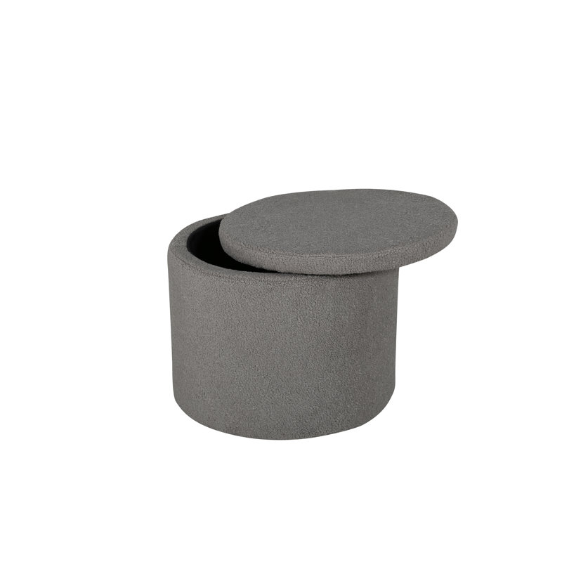 Dareona 51cm Wide Round Pouffe Ottoman, Greige