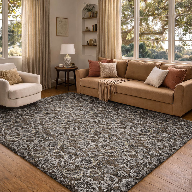 Tapis à poil long de qualité supérieure lavable à la machine ADS661, Chocolat, 3 pi x 5 pi