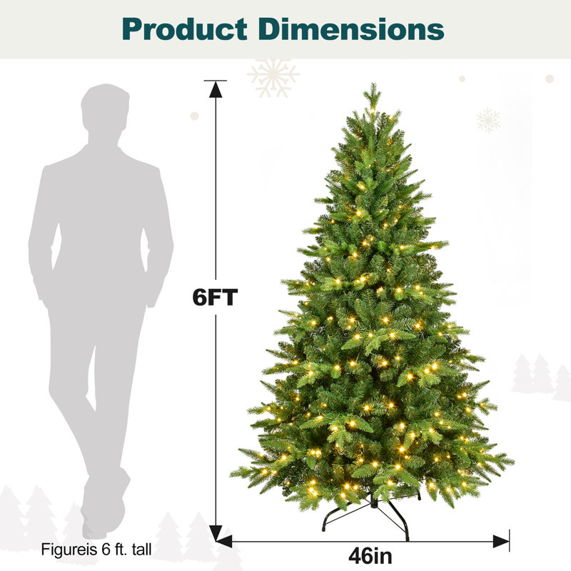 Arbre de Noël artificiel vert pré-éclairé, 6'