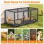 Cage à poules élevée en métal avec cage et couvercle imperméable