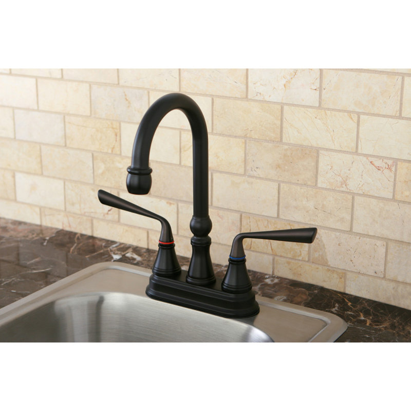 Kingston Brass Silver Sage Two-Handle 2-Hole Deck Mount Bar Faucet