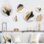 Ensemble de 5 décorations murales noires et dorées III