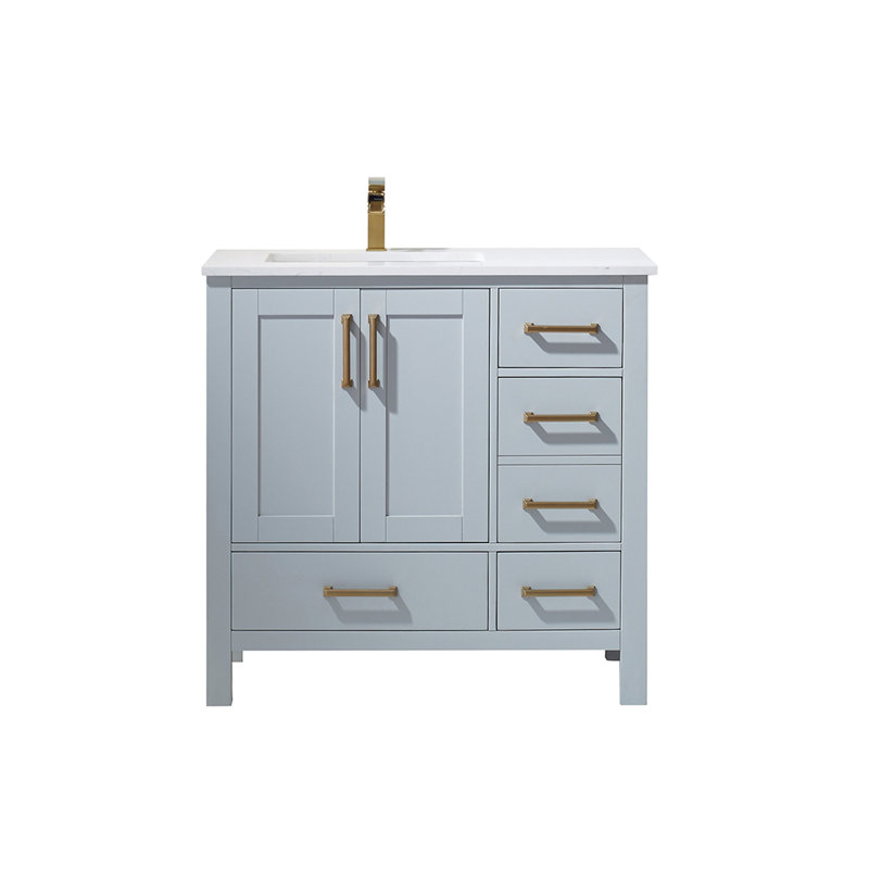 Ensemble de meuble-lavabo simple 36 po Shannon, Gris Paris