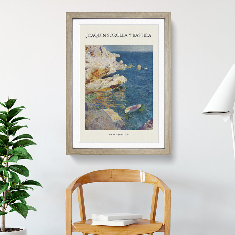 Sea Cliffs by Joaquin Sorolla Y Bastida - Picture Frame Graphic Art, 36cm H x 27cm W x 2cm D