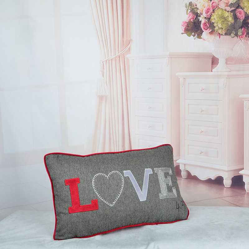 Housse de coussin décoratif décoratif 12 po x 20 po gris