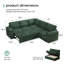 Canapé modulaire en L avec lit escamotable, canapé-lit modulaire avec rangement, vert-1528628003