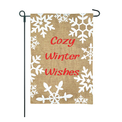 Double Sided 18'' H x 12.5'' W Burlap Christmas Garden Flag