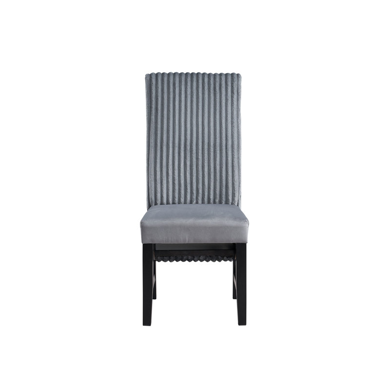 Chaise d'appoint en velours côtelé gris