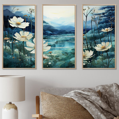«Misty Flower Meadows III», ensemble d'art sur toile
