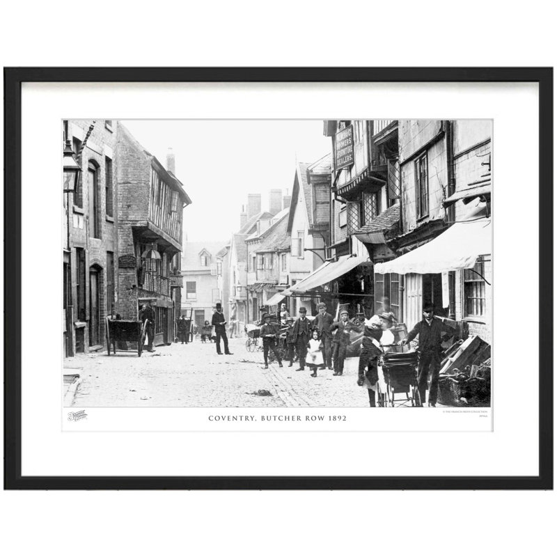 Coventry, Butcher Row 1892 - Single Picture Frame Print, 60cm H x 80cm W x 2.3cm D