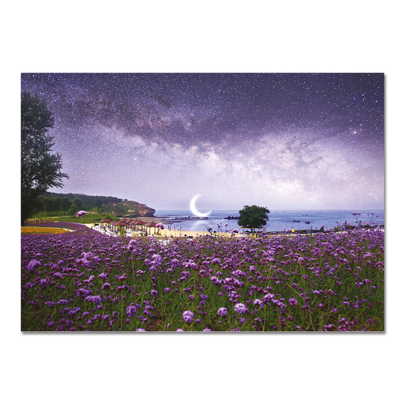 Moon over the Sea by Giallobus - Unframed Graphic Art on Glass, 65cm H x 95cm W