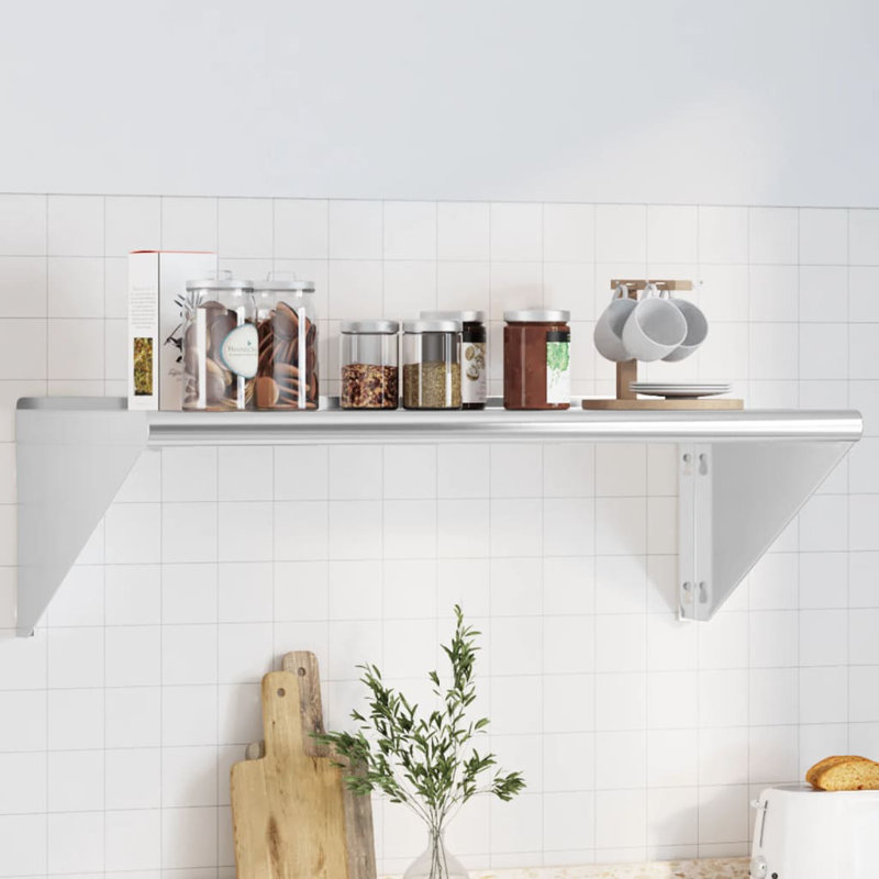 Annakate Stainless Steel Bracket Shelf, 31cm H x 100cm W x 45cm