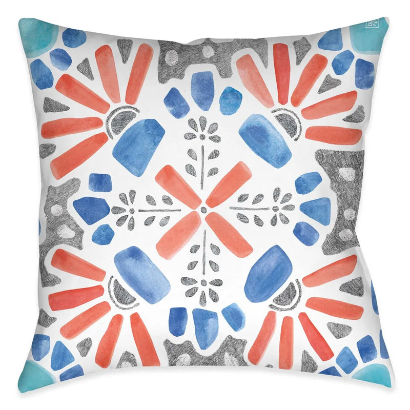 Coastal Mosaic Throw Pillow
