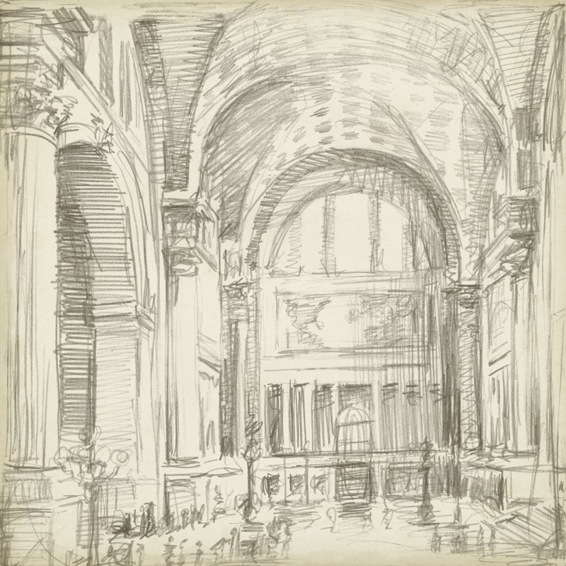 Interior Architectural Study IV, H 36 po x l 36 po x P 1,25 po