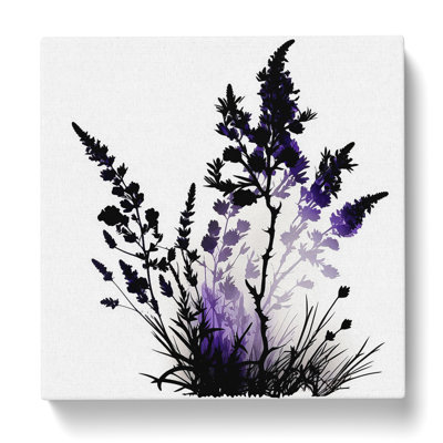 Lavender Flower Silhouette No.1 - Wrapped Canvas