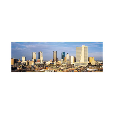 Fort Worth Panoramic Skyline Cityscape 1 Piece Wrapped Canvas Panoramic Wall Art