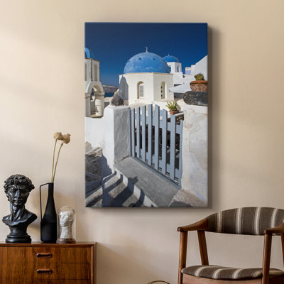 Santorini Sidewalk -Custom Wrapped Gallery Cavas