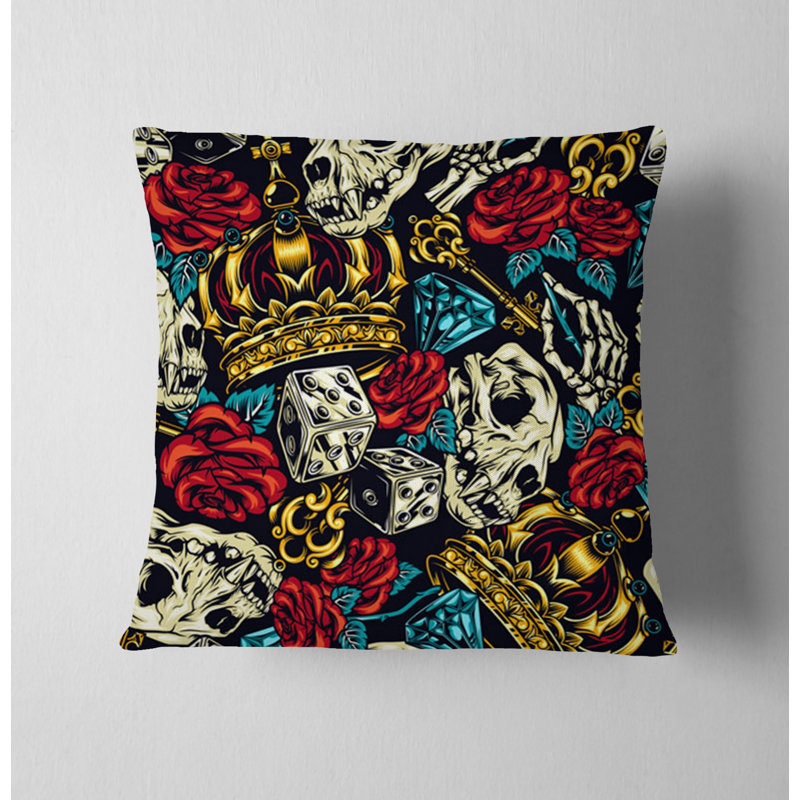 Throw Pillow Cover Only, H 20 po x l 20 po, Bleu / noir / rouge abstrait 3