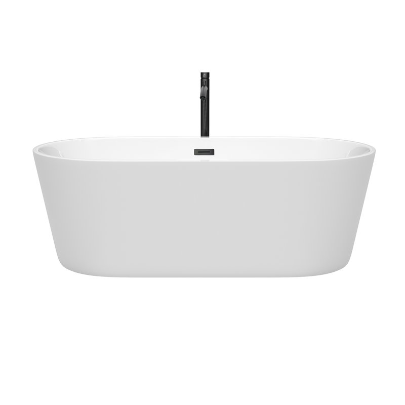 Carissa 67 " L x 32 " W Freestanding and Mounting / Installation Required Soaking Acrylic Bathtub with Faucet