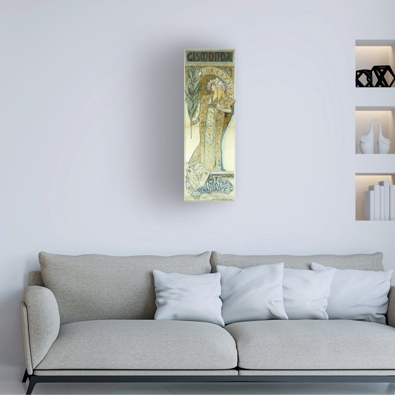 Art sur toile d'Alphonse Marie Mucha Gismonda, C.1894, H 24 po x l 8 po