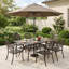 Table de salle à manger en aluminium résistante aux intempéries résistante aux égratignures 59 pouces avec trou de parasol pré-percé convenant à 6 personnes pour le jardin