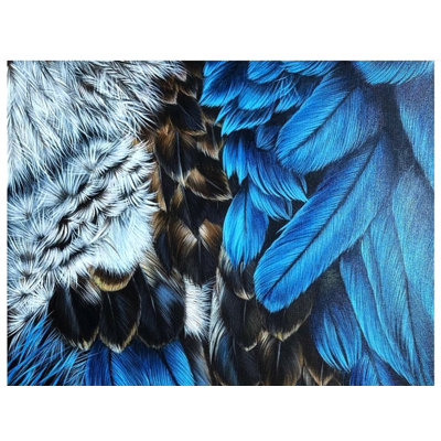 Plumes de perroquet, hibou et aigle | Peinture de Zoya | Pour la décoration murale