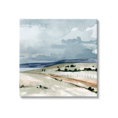" Cloudy Country Mountain Road Detail Scene " by Emma Caroline Painting Print