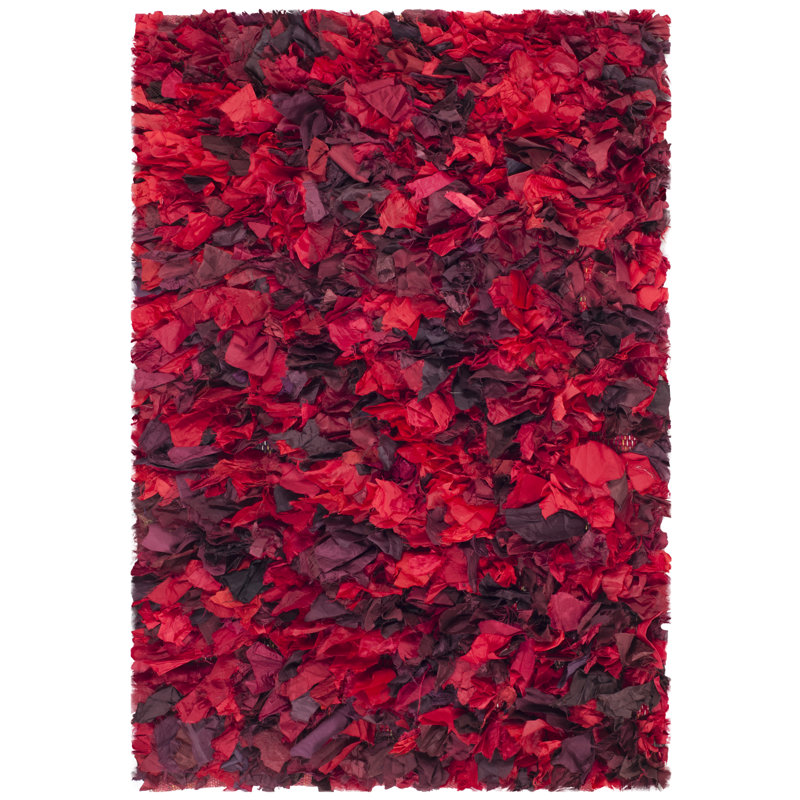 Solid Colour Cotton Hand Woven Shag Area Rug, Rectangle 152 x 244cm